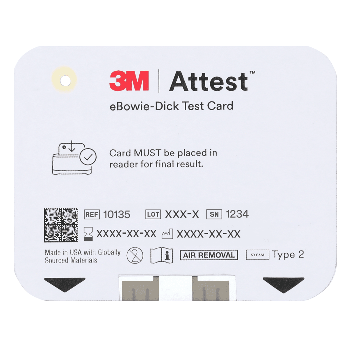 3M™ Attest™ eBowie-Dick Test Card, 10135, 30/BAG, 1 BAG/CS, 30/CS - Consumables - R99 | WiZmed Medical Equipment South Africa 3M™ Attest™ eBowie-Dick Test Card, 10135, 30/BAG, 1 BAG/CS, 30/CS - Consumables - R99 | WiZmed Medical Equipment South Africa