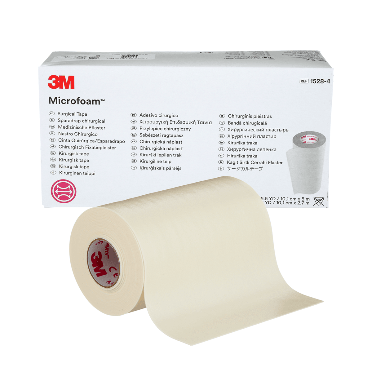 3M™ Microfoam™ Surgical Tape, 1528-4, 4 inch x 5 1/2 yard (10cm x 5m), Stretched, 3 Rolls/Carton, 6 Cartons/Case - Consumables - R749 | WiZmed Medical Equipment South Africa 3M™ Microfoam™ Surgical Tape, 1528-4, 4 inch x 5 1/2 yard (10cm x 5m), Stretched, 3 Rolls/Carton, 6 Cartons/Case - Consumables - R749 | WiZmed Medical Equipment South Africa