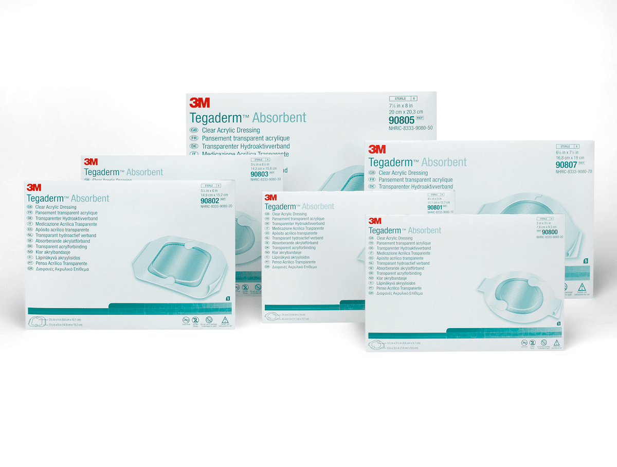 3M™ Tegaderm™ Absorbent Clear Acrylic Dressing, 90805, Square, 7-7/8 in x 8 in (20 cm x 20.3 cm), 10/CAR, 4 CAR/CS - Consumables - R349 | WiZmed Medical Equipment South Africa 3M™ Tegaderm™ Absorbent Clear Acrylic Dressing, 90805, Square, 7-7/8 in x 8 in (20 cm x 20.3 cm), 10/CAR, 4 CAR/CS - Consumables - R349 | WiZmed Medical Equipment South Africa