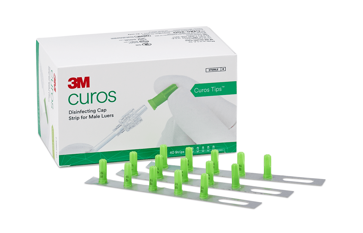 3M™ Curos Tips™ Disinfecting Cap Strip for Male Luers, CM5-200R, Green, 5 Ea/Strip, 40 Strips/Ctn, 10 Ctns/Case - Consumables - R49 | WiZmed Medical Equipment South Africa 3M™ Curos Tips™ Disinfecting Cap Strip for Male Luers, CM5-200R, Green, 5 Ea/Strip, 40 Strips/Ctn, 10 Ctns/Case - Consumables - R49 | WiZmed Medical Equipment South Africa