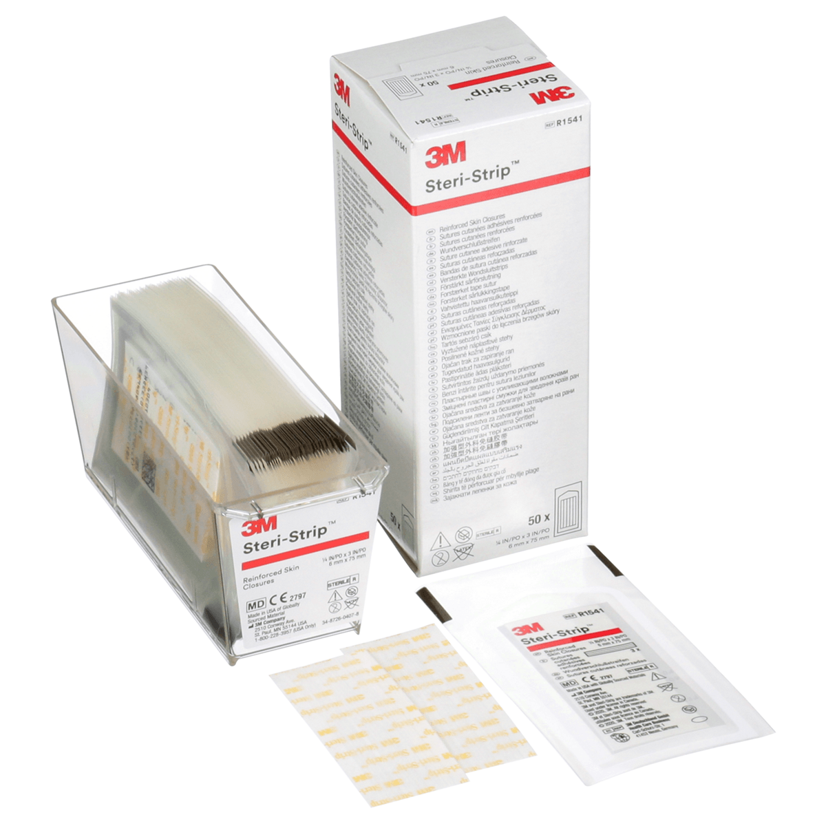 3M™ Steri-Strip™ Reinforced Adhesive Skin Closures, R1541, 1/4 in x 3 in (6 mm x 75 mm), 50 Bag/Carton, 4 Carton/Case - Consumables - R549 | WiZmed Medical Equipment South Africa 3M™ Steri-Strip™ Reinforced Adhesive Skin Closures, R1541, 1/4 in x 3 in (6 mm x 75 mm), 50 Bag/Carton, 4 Carton/Case - Consumables - R549 | WiZmed Medical Equipment South Africa