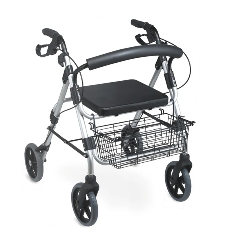 Aluminium Four-Wheel Rollator with Seat and Basket (FS965LH) - Walking Aids - R1,699 | WiZmed Medical Equipment South Africa Aluminium Four-Wheel Rollator with Seat and Basket (FS965LH) - Walking Aids - R1,699 | WiZmed Medical Equipment South Africa