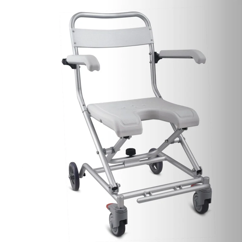 Folding Aluminium Mobile Shower Chair with Castors (FS7962L) - Bathroom & Toilet Aids - R2,049 | WiZmed Medical Equipment South Africa Folding Aluminium Mobile Shower Chair with Castors (FS7962L) - Bathroom & Toilet Aids - R2,049 | WiZmed Medical Equipment South Africa