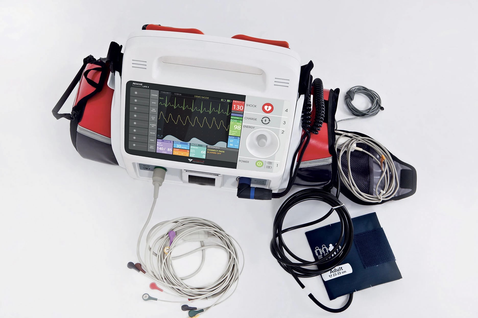 Progetti Rescue Life 9 Defibrillator Monitor with NIBP, SpO2, Pacer and Temperature - Patient Monitors - R169,399 | WiZmed Medical Equipment South Africa Progetti Rescue Life 9 Defibrillator Monitor with NIBP, SpO2, Pacer and Temperature - Patient Monitors - R169,399 | WiZmed Medical Equipment South Africa