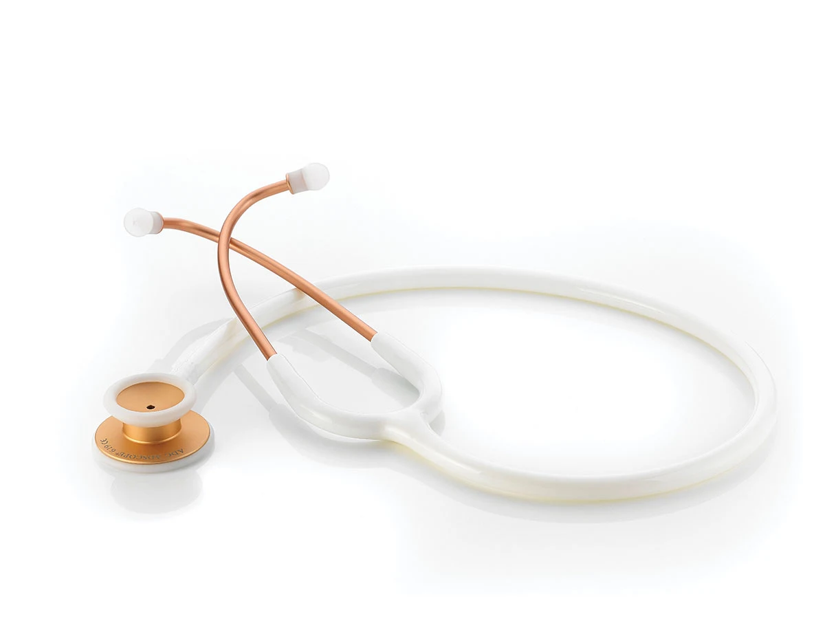 ADC Adscope® Lite 619 – Rose Gold and White stethoscope - ADC 619 Series available at WiZmed for R999 - Professional diagnostic stethoscope for healthcare workers ADC Adscope® Lite 619 – Rose Gold and White stethoscope - ADC 619 Series available at WiZmed for R999 - Professional diagnostic stethoscope for healthcare workers
