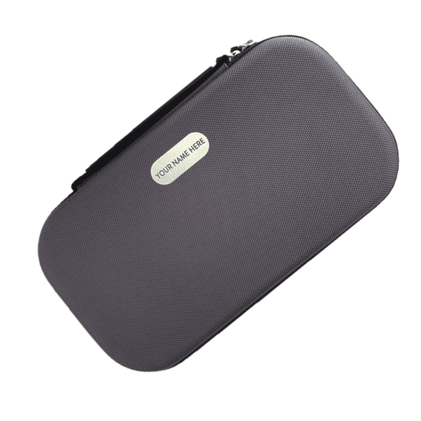 WiZpod Smoke - Sleek and durable stethoscope case with customizable nameplate.